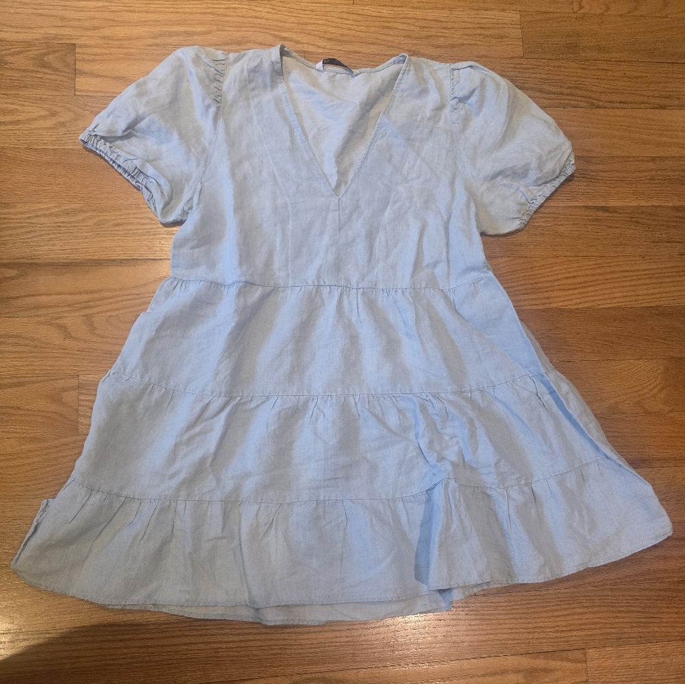 Zara Cotton Linen Babydoll Dress
